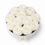 Flowerbox Amore Alba – met gestabiliseerde witte rozen – bovenaanzicht