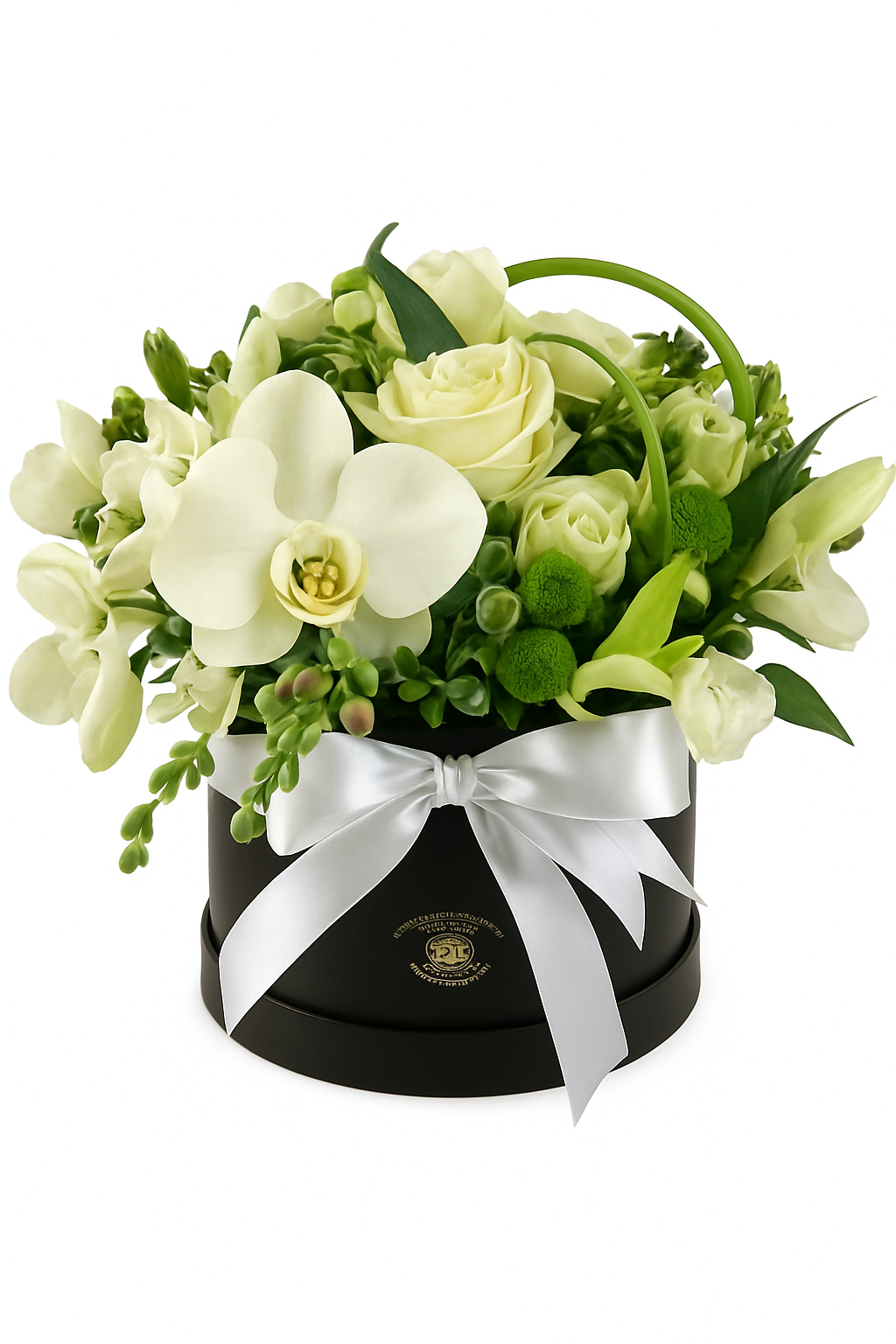 Flowerbox met verse wit snijbloemen