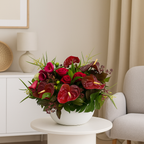 Bloemstuk "Bordeaux Elegance"