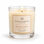 Bois de Santal geurkaars 180 g van Plantes & Parfums op witte achtergrond
