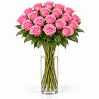 Bos verse roze rozen - 20 rozen, steellengte 70 cm