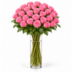 Bos verse roze rozen - 30 rozen, steellengte 70 cm