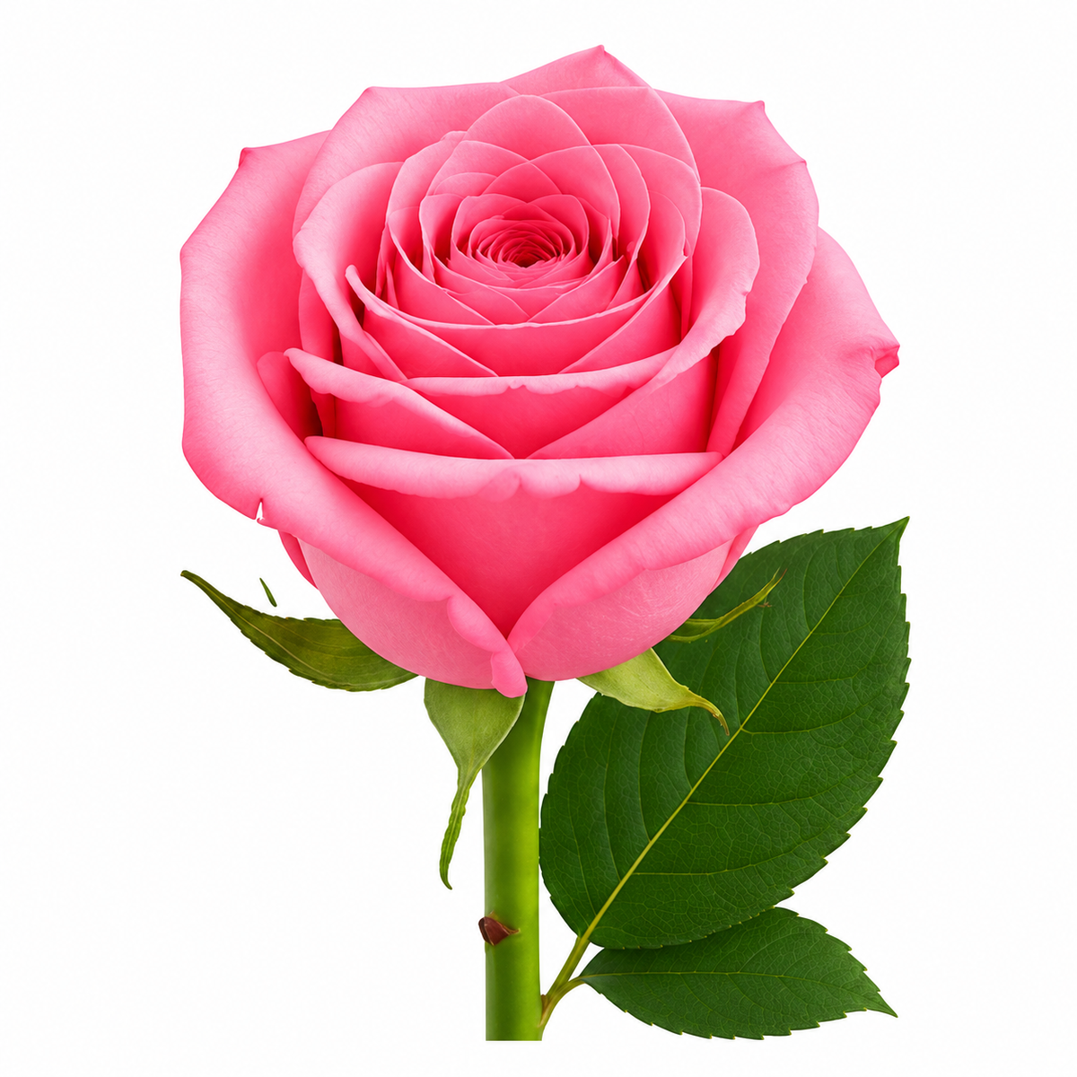 Roze roos in detail op een witte achtergrond