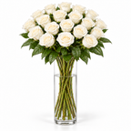 Bos verse witte rozen - 20 rozen, steellengte 70 cm