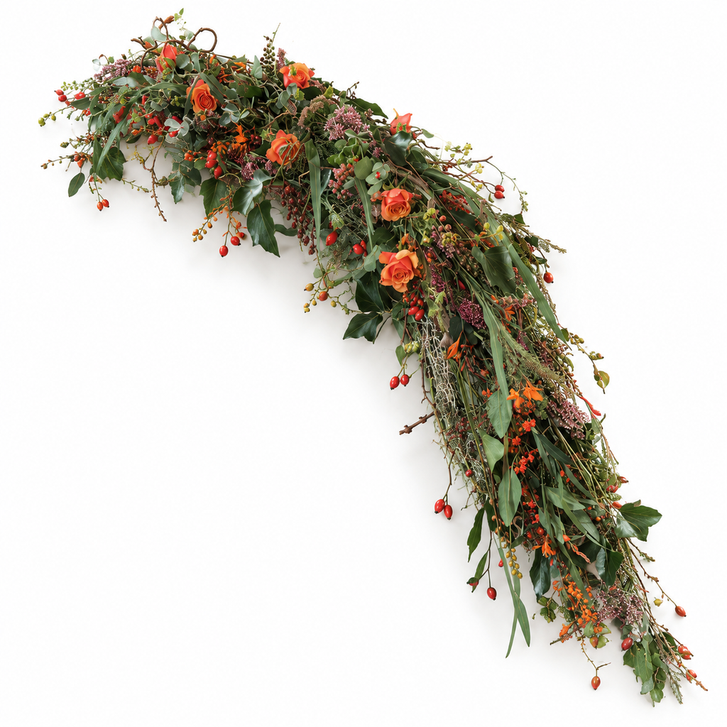 Herfstgroet kistbekleding oranje — hoofdfoto