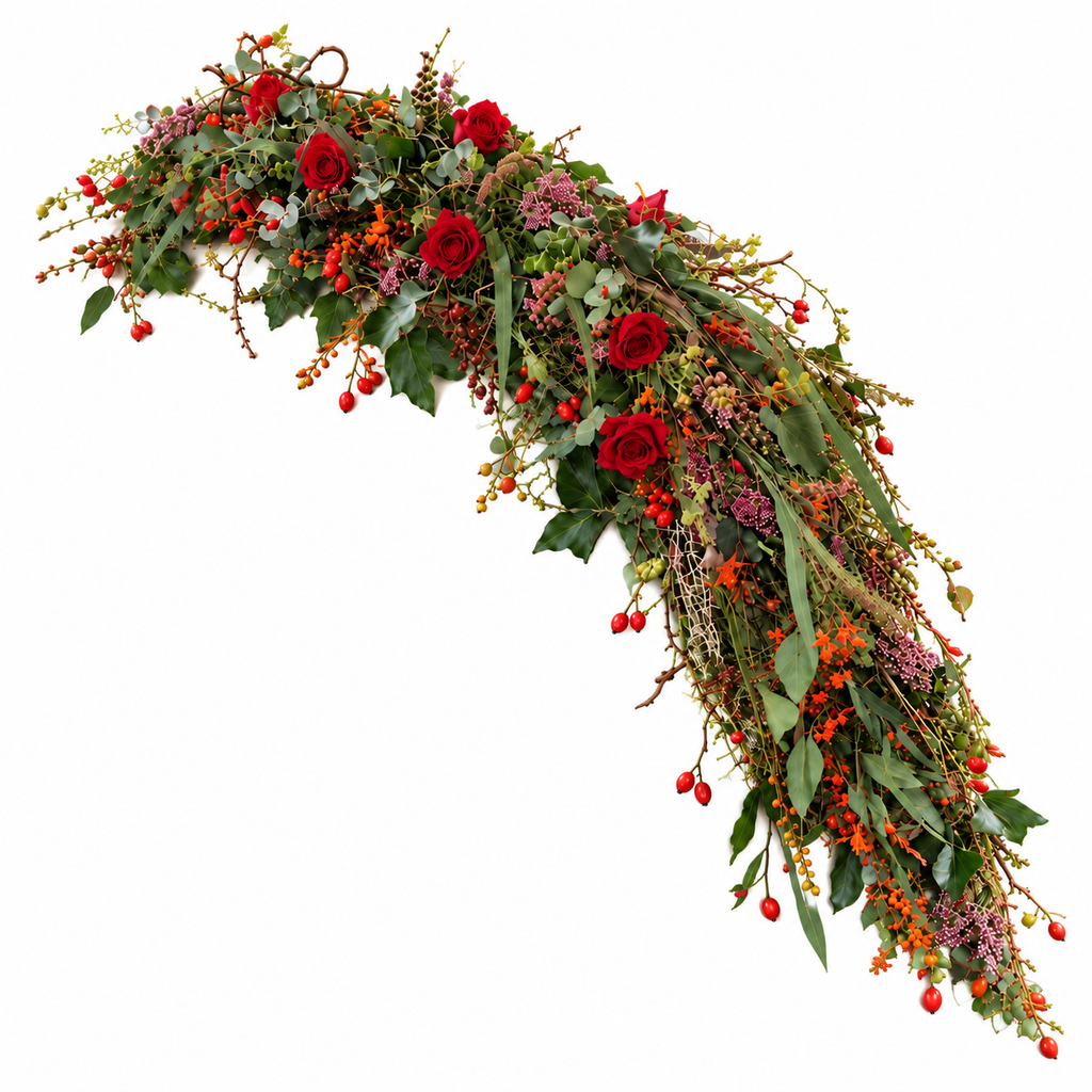 Herfstgroet kistbekleding rood — hoofdfoto