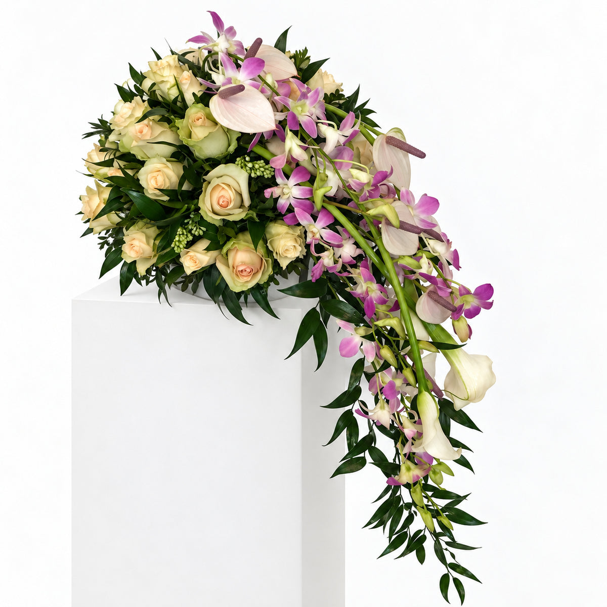 Sierlijke Verbondenheid creme lila rechts op witte achtergrond