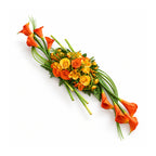 Sierlijke Verbondenheid – oranje-geel, volledige compositie op witte achtergrond