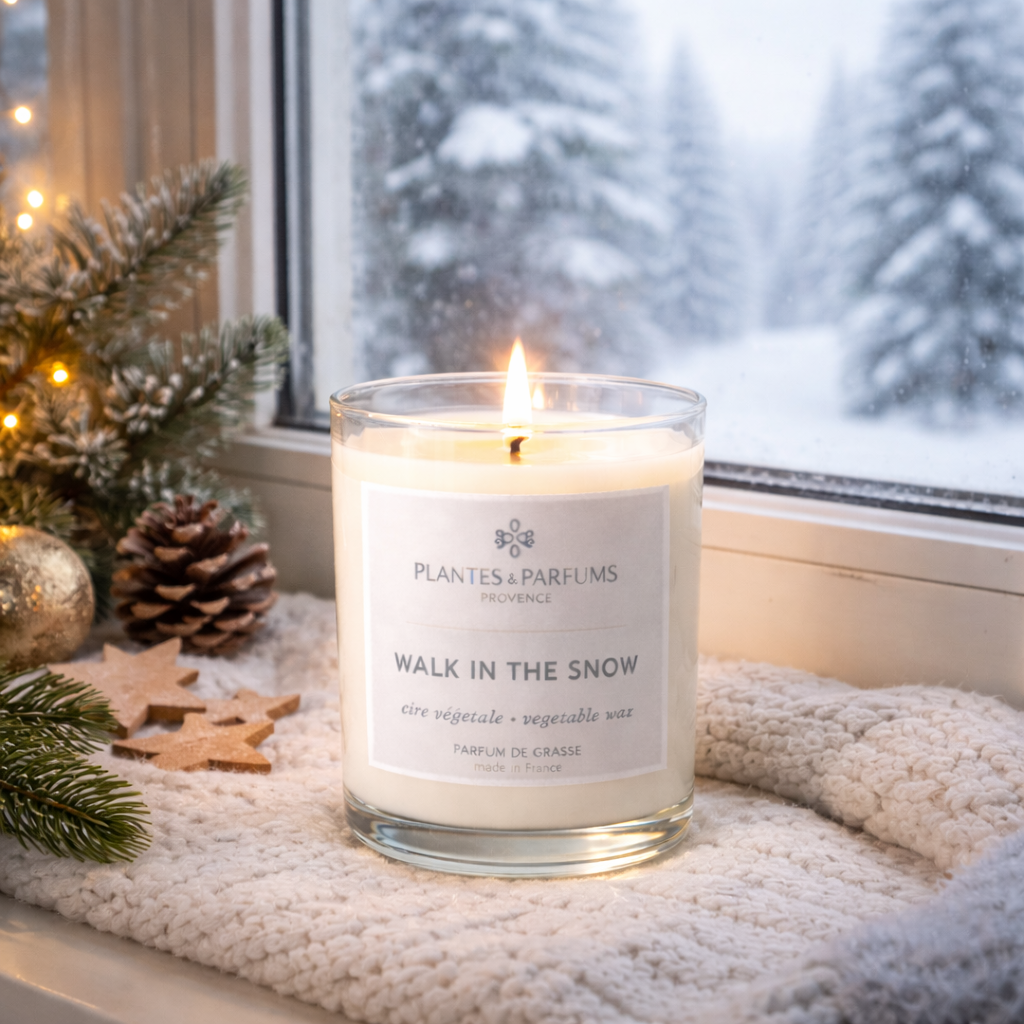 Walk in the Snow geurkaars 180 g van Plantes & Parfums in interieur