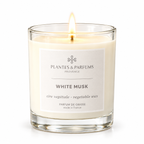 White Musk geurkaars 180 g van Plantes & Parfums op witte achtergrond